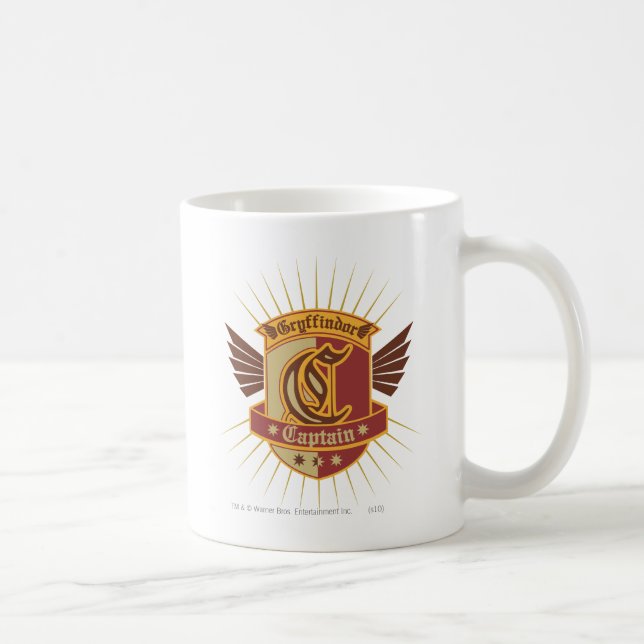 Caneca De Café Harry Potter | Gryffindor QUIDDITCH � Capitão Embl (Direita)