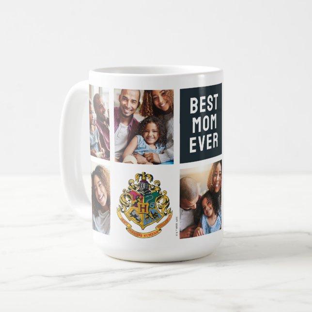 Caneca De Café Harry Potter | Hogwarts Crest - Colagem de Fotogra (Frente Esquerda)