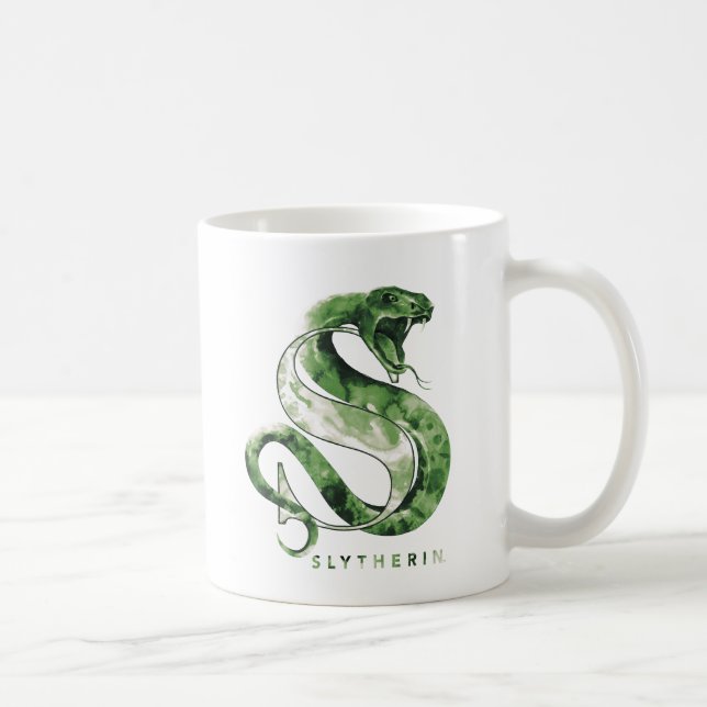 Caneca De Café Harry Potter | SLYTHERIN™ Cobra Aquarela (Direita)