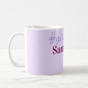 Caneca De Café hashtag Girlyvibes roxo claro rosa vibrações femin