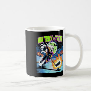 Caneca De Café Hat Trick Ou Doce Piada de Hóquei no Gelo Fantasma