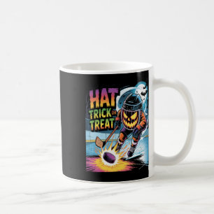 Caneca De Café Hat Trick Ou Travessuras Divertido Hóquei no Gelo