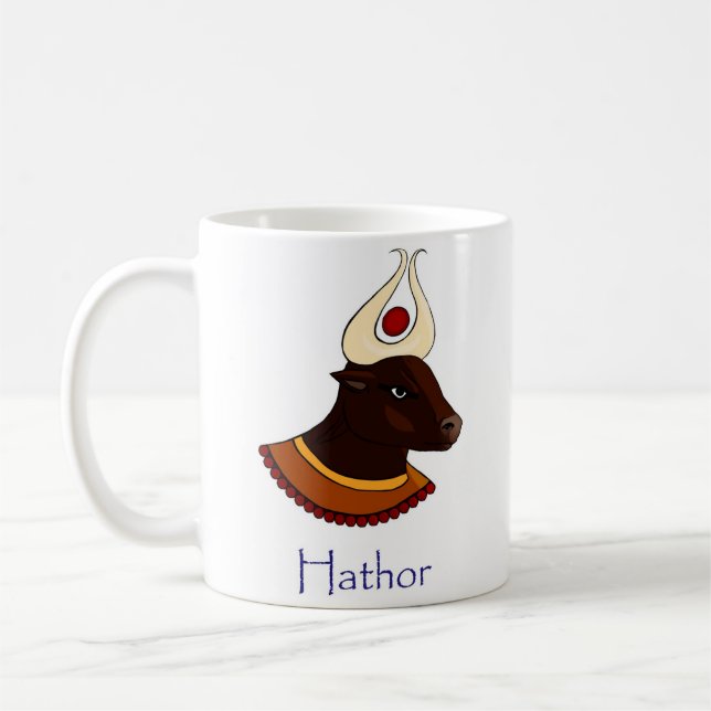 Caneca De Café Hathor - Deusa de Vaca Egípcia Antiga (Esquerda)