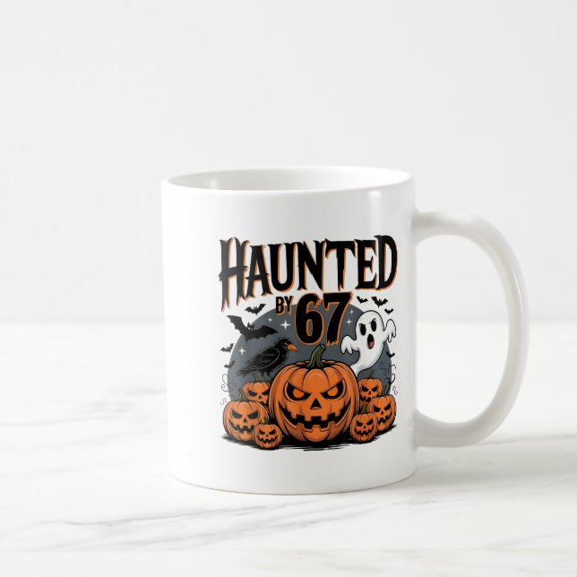 Caneca De Café Haunted By 67 Ghosts And Pumpkins  (Direita)