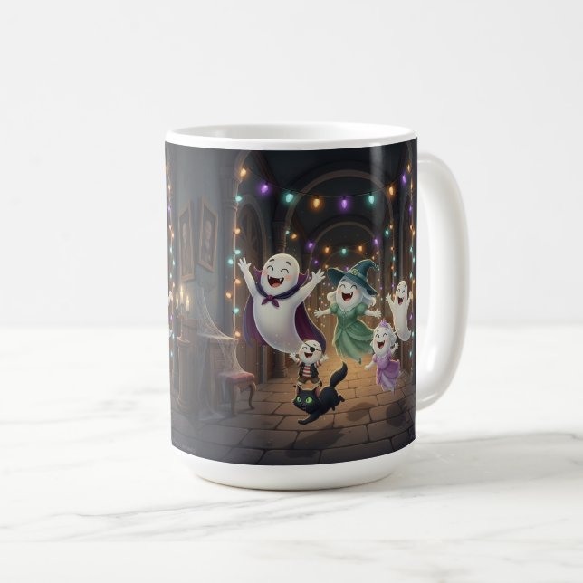 Caneca De Café Haunted Hallway Happiness (Frente Esquerda)