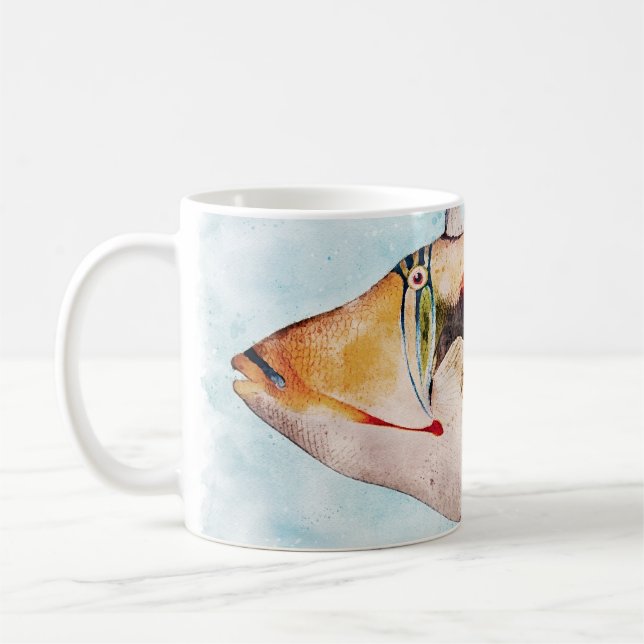 Caneca De Café Havaiano - Peixe-Giro Aquarela (Esquerda)