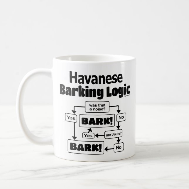 Caneca De Café Havanês Barking Logic (Esquerda)