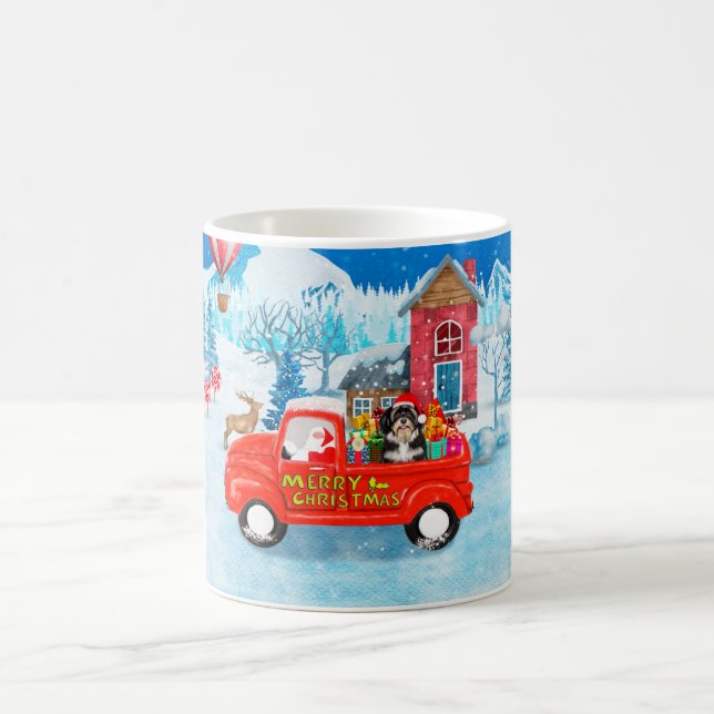 Caneca De Café Havanês Dog Christmas Delivery Truck Snow (Centro)