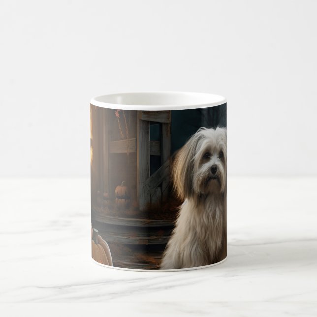 Caneca De Café Havanês Halloween Assustador (Centro)