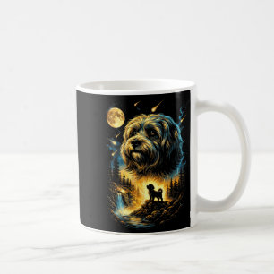 Caneca De Café Havanês uivando para a lua vintage 90s cachorro en