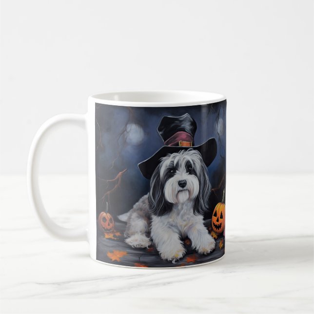 Caneca De Café Havanese Pumpkins Halloween Scary (Esquerda)