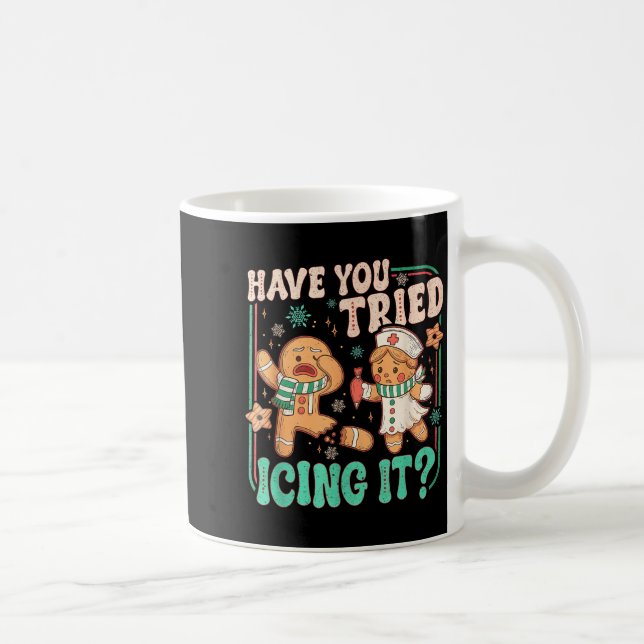Caneca De Café Have You Tried Icing It _ Funny Gingerbread Christ (Direita)