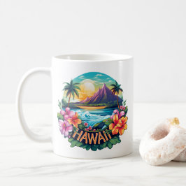 Caneca De Café Hawaii Aloha, Montanhas Tropicais de Praia Viagem