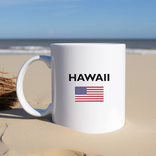 Caneca De Café Hawaii EUA - American Flag Light-Color