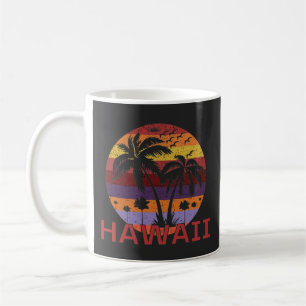 Caneca De Café Hawaii EUA Vintage Palm Trees Viagem