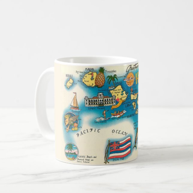 Caneca De Café Hawaii Map Mug (Frente Esquerda)