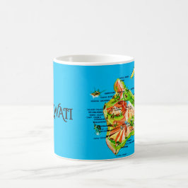 Caneca De Café Hawaii Map Mug