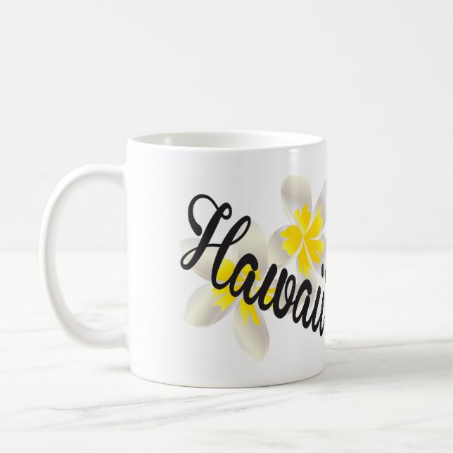 Caneca De Café Hawaii Plumeria Flowers (Esquerda)