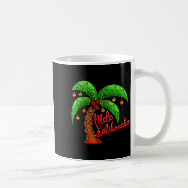 Caneca De Café Hawaiian Christmas Mele Kalikimaka Coconut Tree  (Direita)
