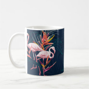 Caneca De Café Hawaiian Flamingo: Trabalho de arte Tropical Vinta