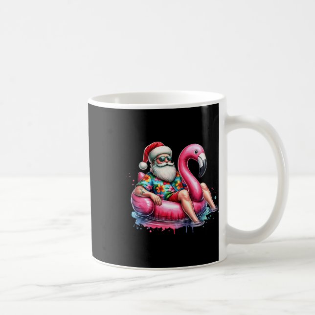 Caneca De Café Hawaiian Shirt Santa Flamingo Floatie Christmas In (Direita)