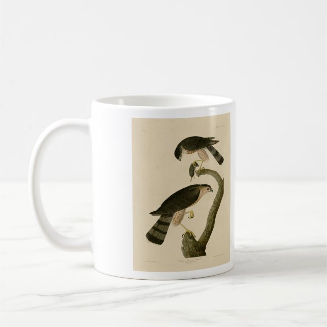 Caneca De Café Hawk com brilho afiado das Aves da América de Audu (Esquerda)