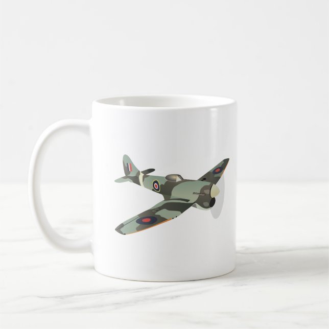 Caneca De Café Hawker Tempest British WW2 Airplane (Esquerda)