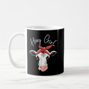 Caneca De Café Hay Girl Farmer Engraçada Bovinos Fazendas Aluguei