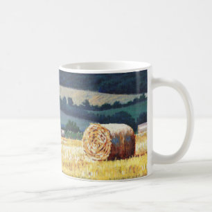 Caneca De Café Haybales no óleo do montanhês em canvas