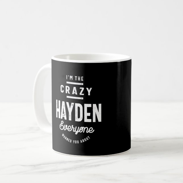 Caneca De Café Hayden Personalizado Name Birthday Gift (Frente Esquerda)