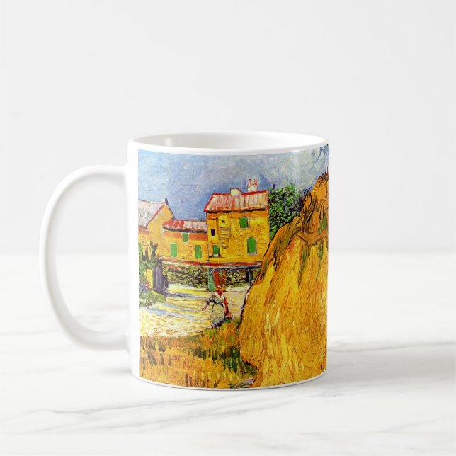 Caneca De Café Haystacks em Provença por Vincent van Gogh (Esquerda)