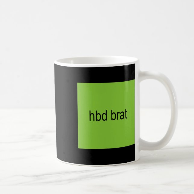 Caneca De Café Hbd Brat Birthday Green Engraçado Meme Gen Z Adult (Direita)