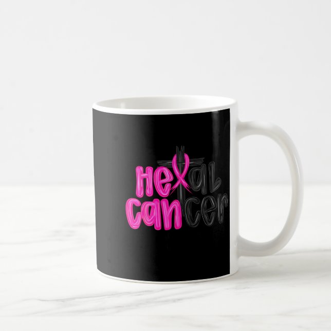 Caneca De Café He Can Heal Cancer Believe God Christian Breast Ca (Direita)
