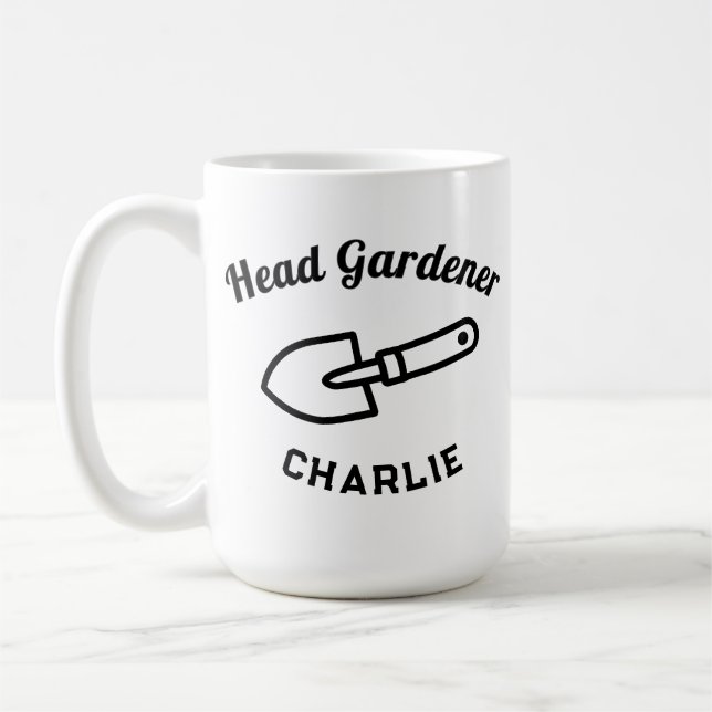 Caneca De Café Head Gardener Humor Funny Garden Trowel Custom (Esquerda)