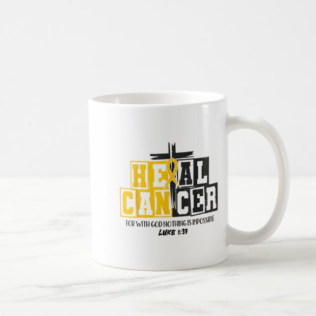 Caneca De Café Heal Cancer Childhood Cancer Awareness God Christi (Direita)