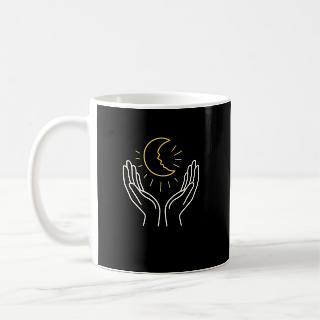 Caneca De Café Healing Moon in Hands • Emotional Recovery & Inner (Esquerda)