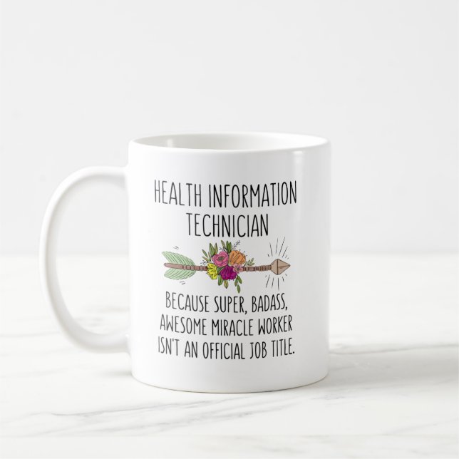 Caneca De Café Health Information Technician Medical Records RHIT (Esquerda)