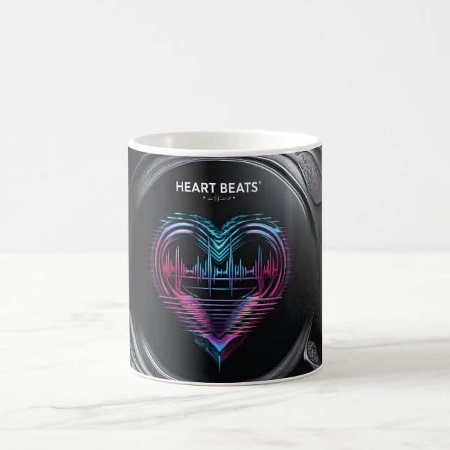 Caneca De Café Heart Beats Mug – Pulsing Love in Motion (Centro)