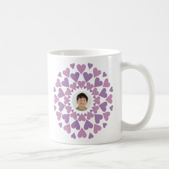 Caneca De Café Heart Border Customizable (Direita)