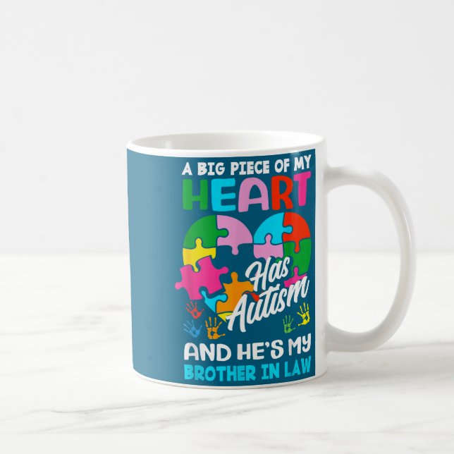 Caneca De Café Heart Brother-in-law Autism Awareness Puzzle Ece R (Direita)