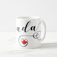 Heart Canada Mug, canadense Flag