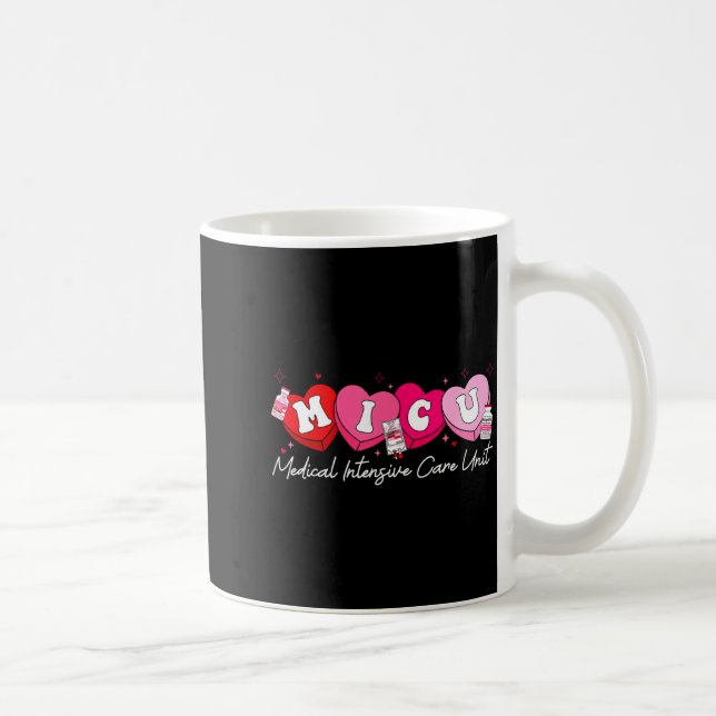 Caneca De Café Heart Candy Micu Nurse Valentine's Day Medical Cri (Direita)