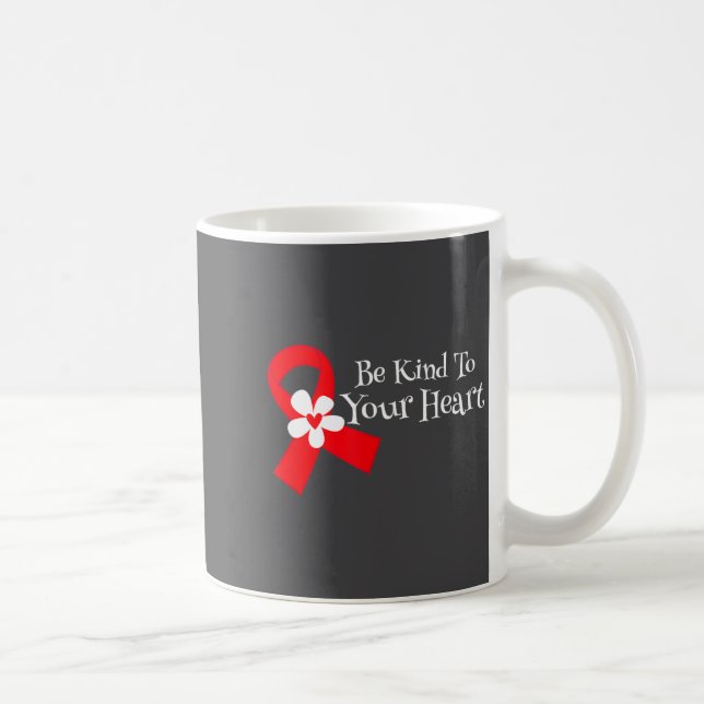 Caneca De Café Heart Disease Awareness Shirt Heart Health Month  (Direita)