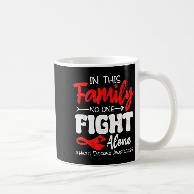 Caneca De Café Heart Health Heart Disease Awareness Chd Family Su (Direita)