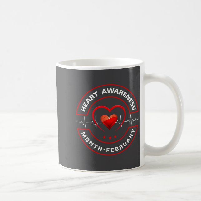 Caneca De Café Heart Health Month February American Heart Health  (Direita)