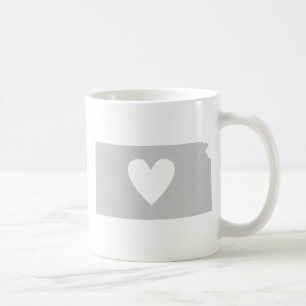 Caneca De Café Heart Kansas Shaped Kansan Love Jayhawker Cinza