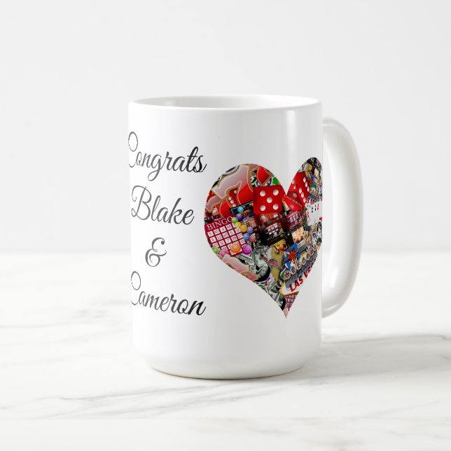Caneca De Café Heart - Las Vegas Playing Card Shape (Frente Esquerda)