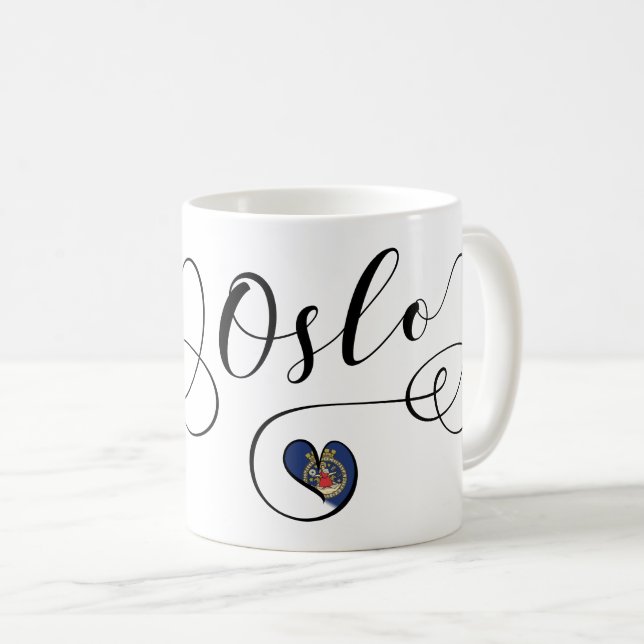 Caneca De Café Heart Oslo Mug, norueguês (Frente Esquerda)