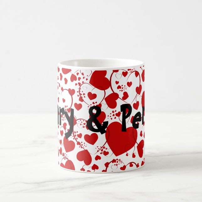 Caneca De Café HEART Padrão ART 5 + seu texto (Centro)