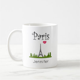 Caneca De Café Heart Paris com Eiffel Tower Custom